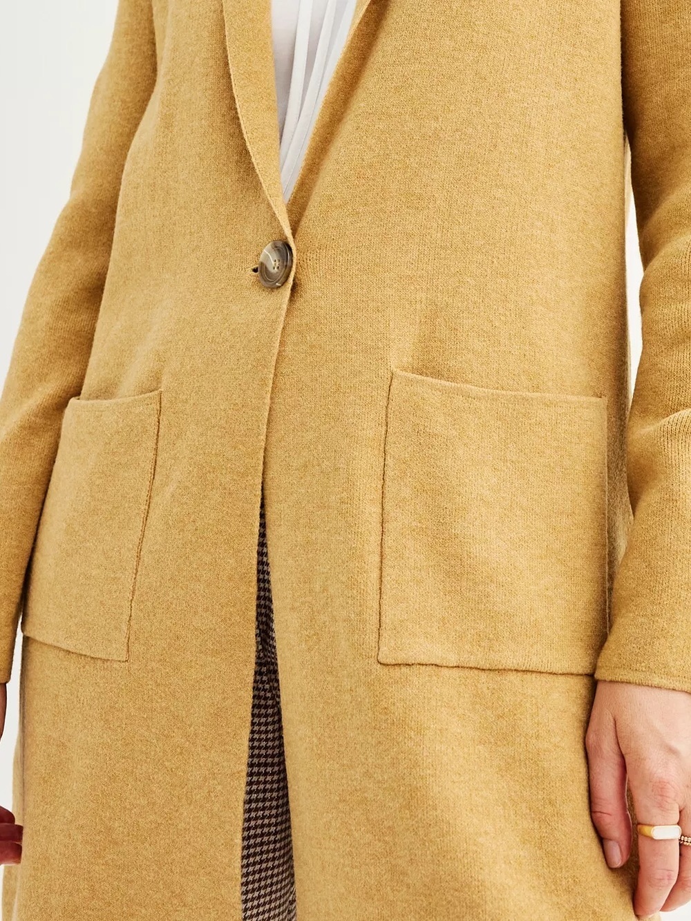 Nine West Camel Longline Cardigan Sweater Size Medium - Picture 3 of 10